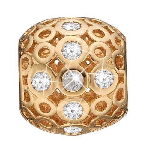 Christina Magic forgyldt ring af små cirkler med hvide topaz, model 630-G76 købes hos Guldsmykket.dk her